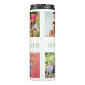 Beste Opa Ooit | Aangepaste Foto's Dranklabel Thermosbeker (Achterkant)