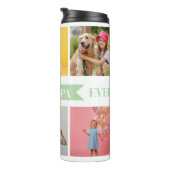 Beste Opa Ooit | Aangepaste Foto's Dranklabel Thermosbeker (Geroteerd rechts)