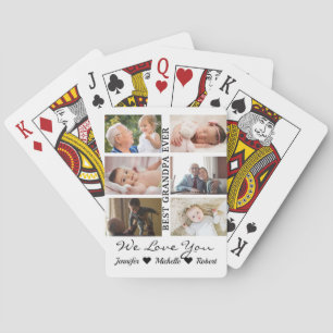 Beste Opa Ooit Aangepaste Foto's Namen van Kleinki Pokerkaarten