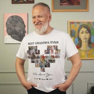 Beste Opa Ooit Aangepaste Foto's Namen van Kleinki T-shirt