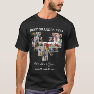 Beste Opa Ooit Aangepaste Foto's Namen van Kleinki T-shirt