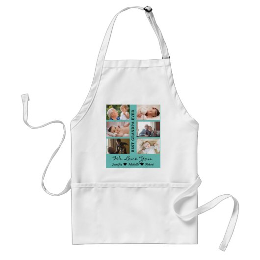 Beste opa ooit aangepaste foto's opa-kinderen standaard schort (Voorkant)