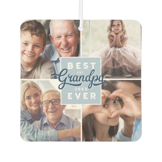 Beste opa ooit aangepaste vier foto familie collag luchtverfrisser (Voorkant)
