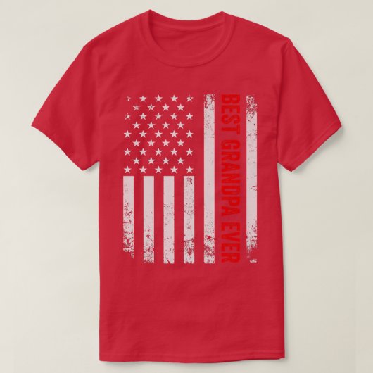 beste opa ooit Amerikaanse vlag D T-shirt (Design voorkant)