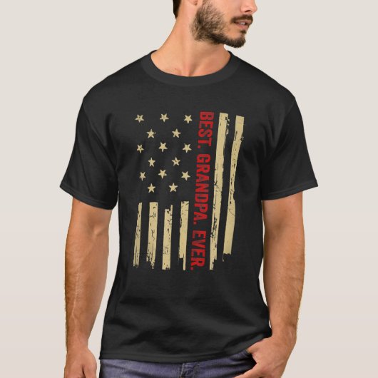Beste opa ooit Amerikaanse vlag, opa Fath T-shirt (Voorkant)