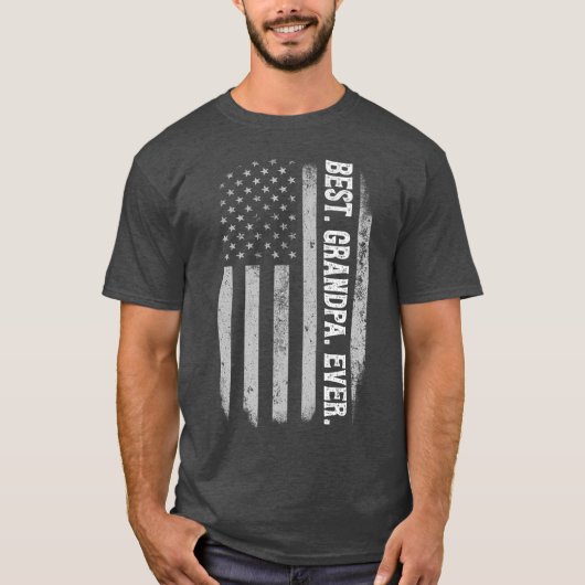 Beste opa ooit Amerikaanse vlagvaders T-shirt (Voorkant)