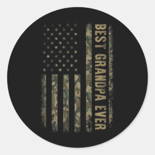 Beste opa ooit camouflage Amerikaanse vlag vader Ronde Sticker