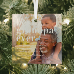 Beste Opa Ooit   Citaat & Foto Cadeau Glas Ornament