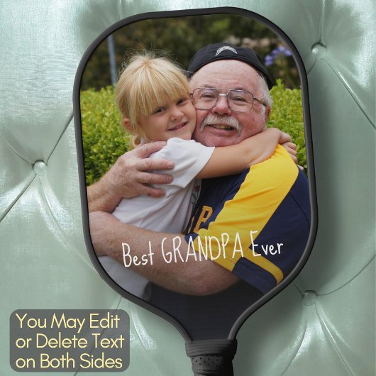 Beste opa ooit Creëer uw eigen aangepaste fotoplez Pickleball Paddle