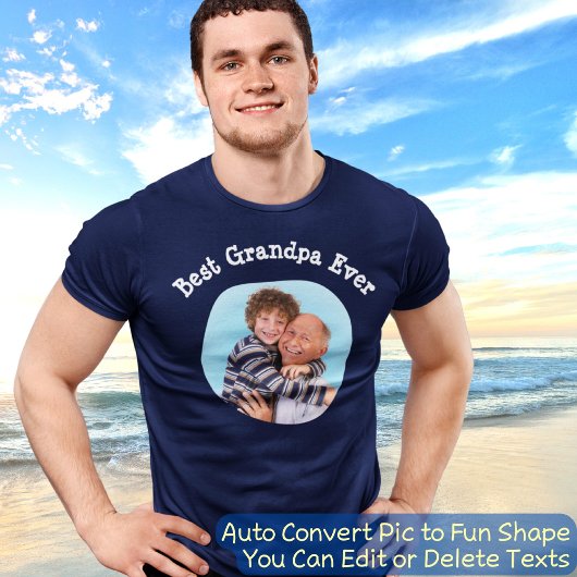 Beste opa ooit Creëer uw eigen fototekst cool T-shirt