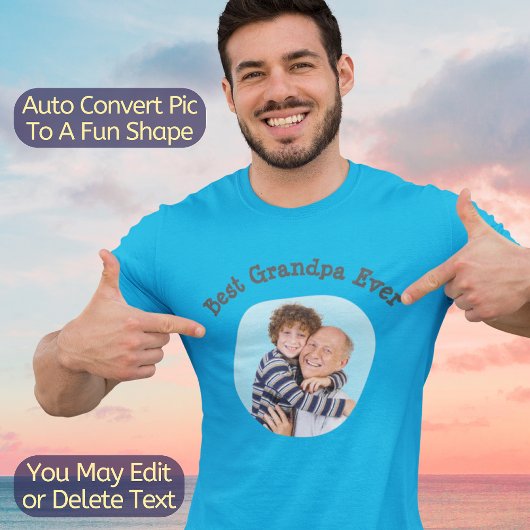 Beste opa ooit Creëer uw eigen fototekst cool T-shirt