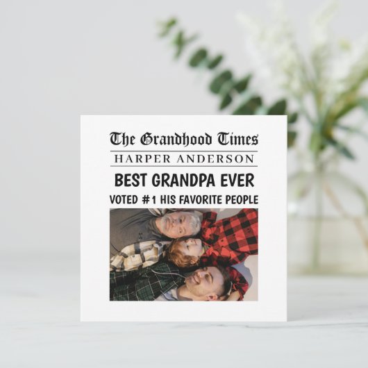 Beste Opa Ooit Custom Krant Headline Foto (Staand voorkant)