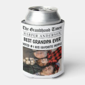 Beste Opa Ooit Custom krantenfoto Blikjeskoeler (Blikje Voorkant)