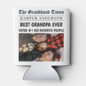 Beste Opa Ooit Custom krantenfoto Blikjeskoeler (Achterkant)