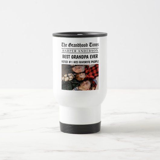 Beste Opa Ooit Custom krantenfoto Reisbeker (Center)