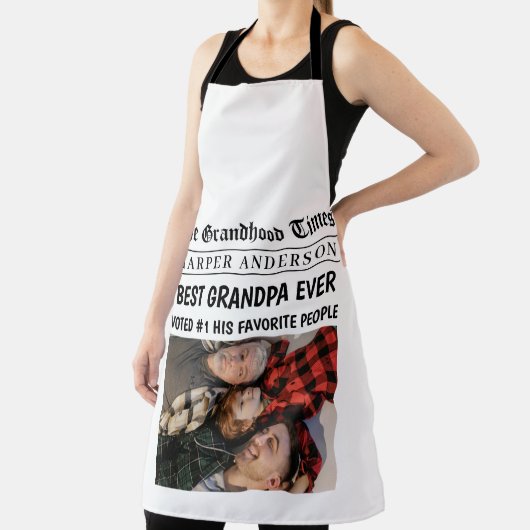 Beste Opa Ooit Custom krantenfoto Schort (Insitu)