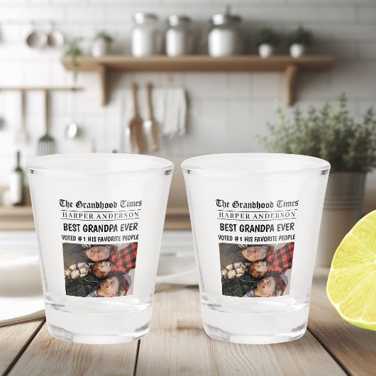 Beste Opa Ooit Custom krantenfoto Shot Glas