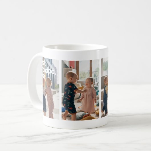 Beste Opa Ooit Custom Photo Collage Koffiemok (Voorkant links)