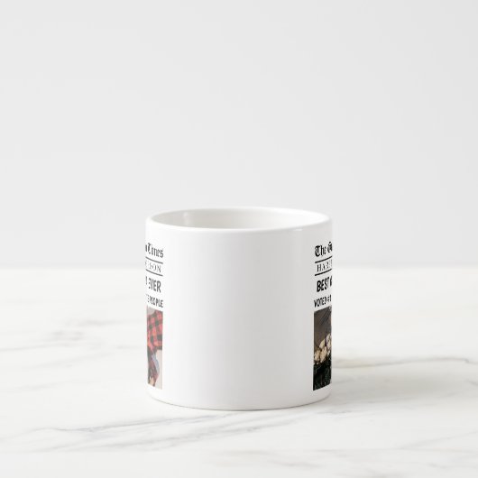 Beste Opa Ooit Custom Photo Krant Headline Espresso Kop (Voorkant)