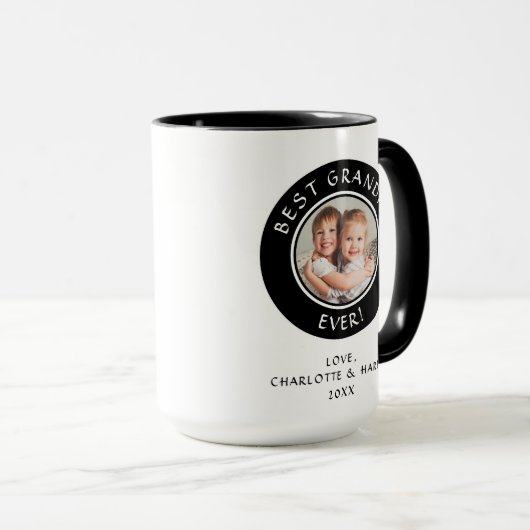 Beste Opa Ooit Custom Photo Modern Fun Schattige Mok (Voorkant rechts)