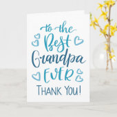 Beste opa ooit Dank u Typografie in blauw Kaart (Gele Bloem)