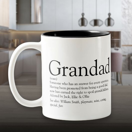 Beste opa ooit definitie tweekleurige koffiemok