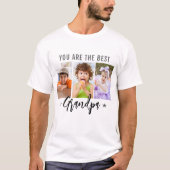 Beste Opa Ooit Drie Foto Custom Gift T-shirt (Voorkant)