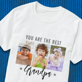 Beste Opa Ooit Drie Foto Custom Gift T-shirt