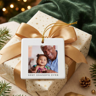Beste Opa Ooit Familie Foto Kerst Geschenk Keramisch Ornament