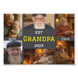 Beste Opa Ooit Foto Collage Afdruk