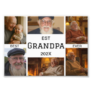 Beste Opa Ooit Foto Collage Afdruk