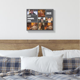Beste Opa Ooit Foto Collage en Aangepaste Tekst Canvas Afdruk
