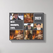 Beste Opa Ooit Foto Collage en Aangepaste Tekst Canvas Afdruk (Voorkant)