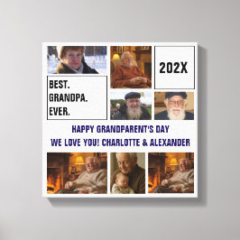 Beste opa ooit foto collage en aangepaste tekst canvas afdruk