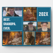 Beste Opa Ooit Foto Collage en Aangepaste Tekst Fotoplaat (Voorkant)