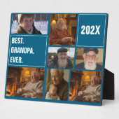 Beste Opa Ooit Foto Collage en Aangepaste Tekst Fotoplaat (Zijkant)