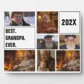 Beste Opa Ooit Foto Collage en Aangepaste Tekst Fotoplaat (Voorkant)