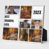 Beste Opa Ooit Foto Collage en Aangepaste Tekst Fotoplaat (Zijkant)