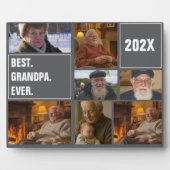 Beste Opa Ooit Foto Collage en Aangepaste Tekst Fotoplaat (Voorkant)
