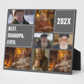 Beste Opa Ooit Foto Collage en Aangepaste Tekst Fotoplaat (Zijkant)
