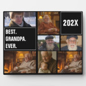 Beste Opa Ooit Foto Collage en Aangepaste Tekst Fotoplaat (Voorkant)