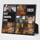 Beste Opa Ooit Foto Collage en Aangepaste Tekst Fotoplaat (Zijkant)