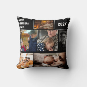 Beste opa ooit foto collage en aangepaste tekst kussen