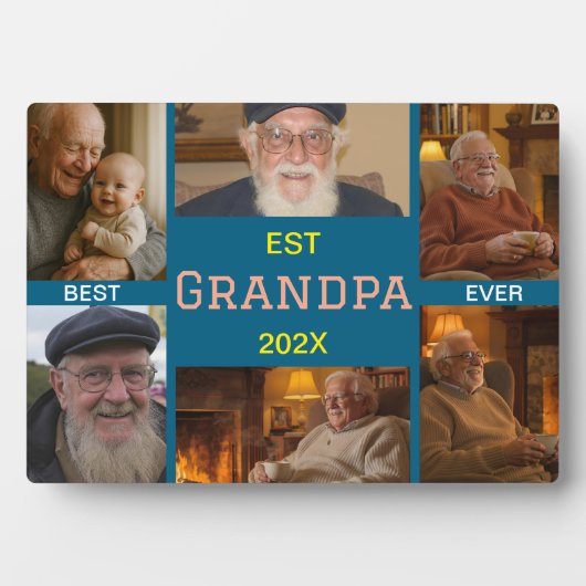 Beste Opa Ooit Foto Collage Fotoplaat (voorkant)