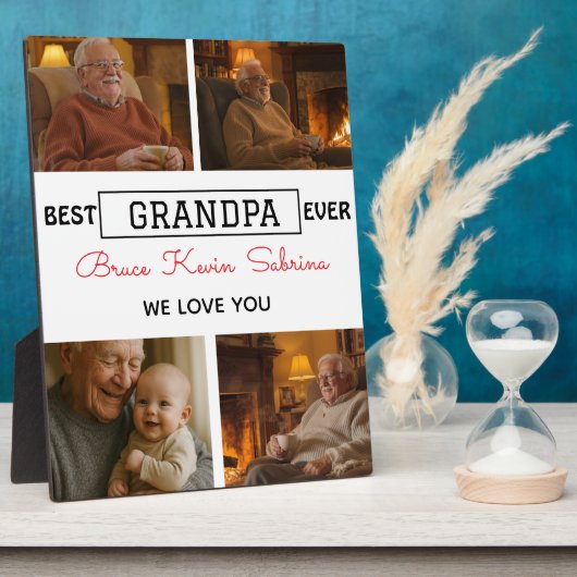 Beste Opa Ooit Foto Collage Fotoplaat (Zijkant)