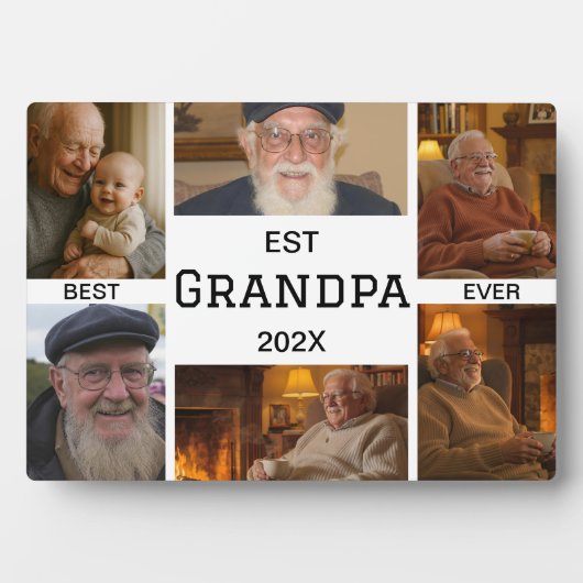 Beste Opa Ooit Foto Collage Fotoplaat (voorkant)