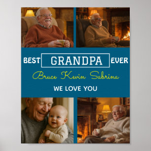 Beste Opa Ooit Foto Collage Poster