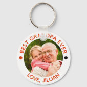 BESTE OPA OOIT Foto Gepersonaliseerd Sinaasappel Sleutelhanger (Voorkant)