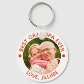 BESTE OPA OOIT Foto Gepersonaliseerd Sinaasappel Sleutelhanger (Achterkant)