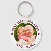 BESTE OPA OOIT Foto Gepersonaliseerde Maroon Sleutelhanger (Achterkant)